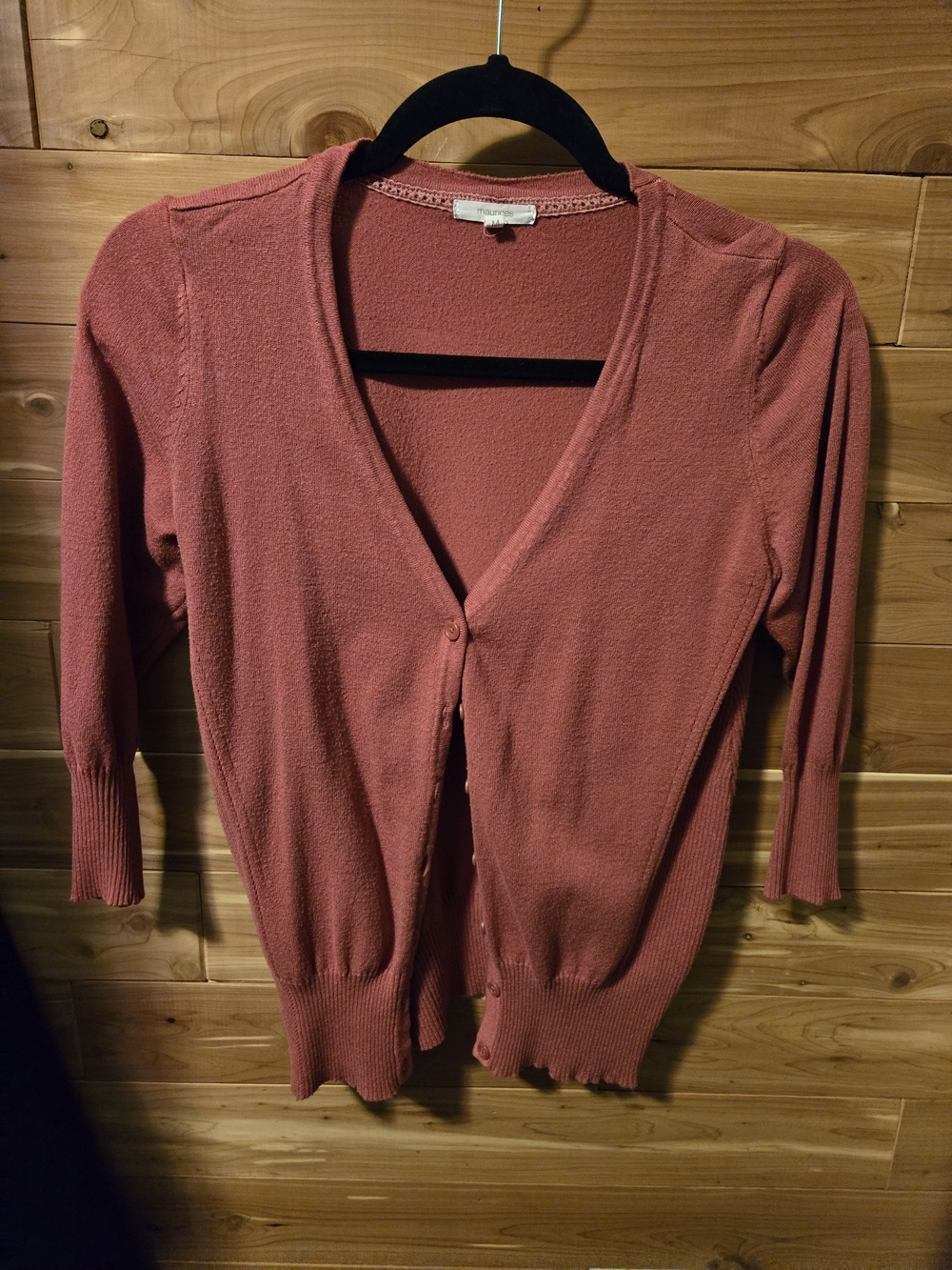 Maurices Dusty Rose V-Neck Button Cardigan